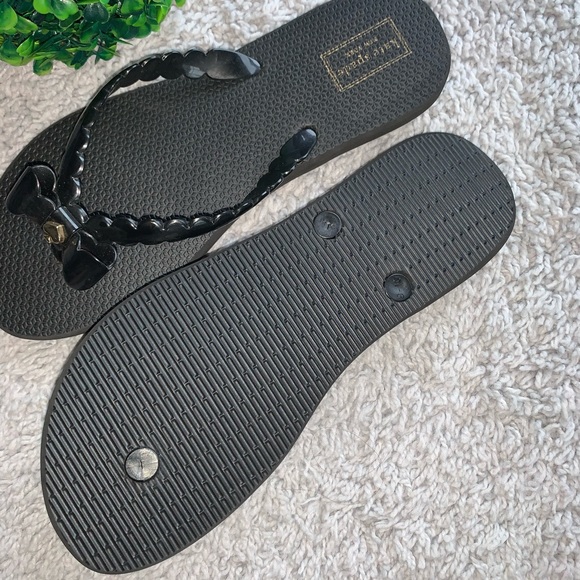 kate spade Shoes Nwot Black Kate Spade Denise Bow Flip Flops Poshmark